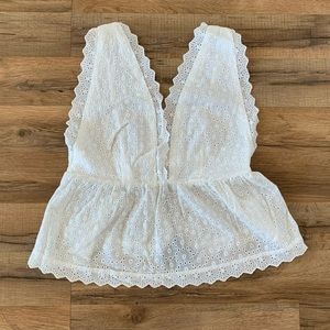 NWT White eyelet tank top
